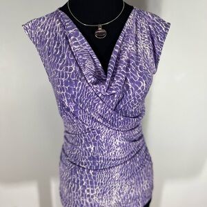 Lavender and White Patterned Top